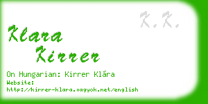 klara kirrer business card